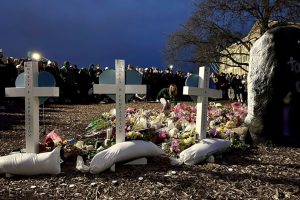 February 15, 2023 ~ The Spartan community gathers on the campus of Michigan State University for a vigil honoring the victims of the March 13 shooting incident that killed three and critically injured five. Photos: Matthew Dale Smith ~ USA TODAY NETWORK