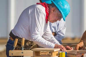 August 27, 2018 ~ Former President Jimmy Carter works with other volunteers on site during the first day of the weeklong Habitat for Humanity project in Mishawaka, Indiana. President carter was a longtime supporter of Habitat for Humanity, a Georgia-based non-profit that helps low-income families build and buy their own homes. Photo: South Bend Tribune ~ USA TODAY NETWORK