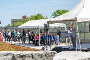 May 24, 2023 ~ Detroit Mayor Mike Duggan and other dignitaries dedicate the Southwest Greenway, a half-mile recreational pathway that is intended as a section of the larger Joe Louis Greenway. When complete, the Joe Louis Greenway will provide a 27.5-mile walking and bike thoroughfare that connects five Detroit council districts plus the cities of Dearborn, Hamtramck, and Highland Park. Photo: Andrew Mullin ~ WJR