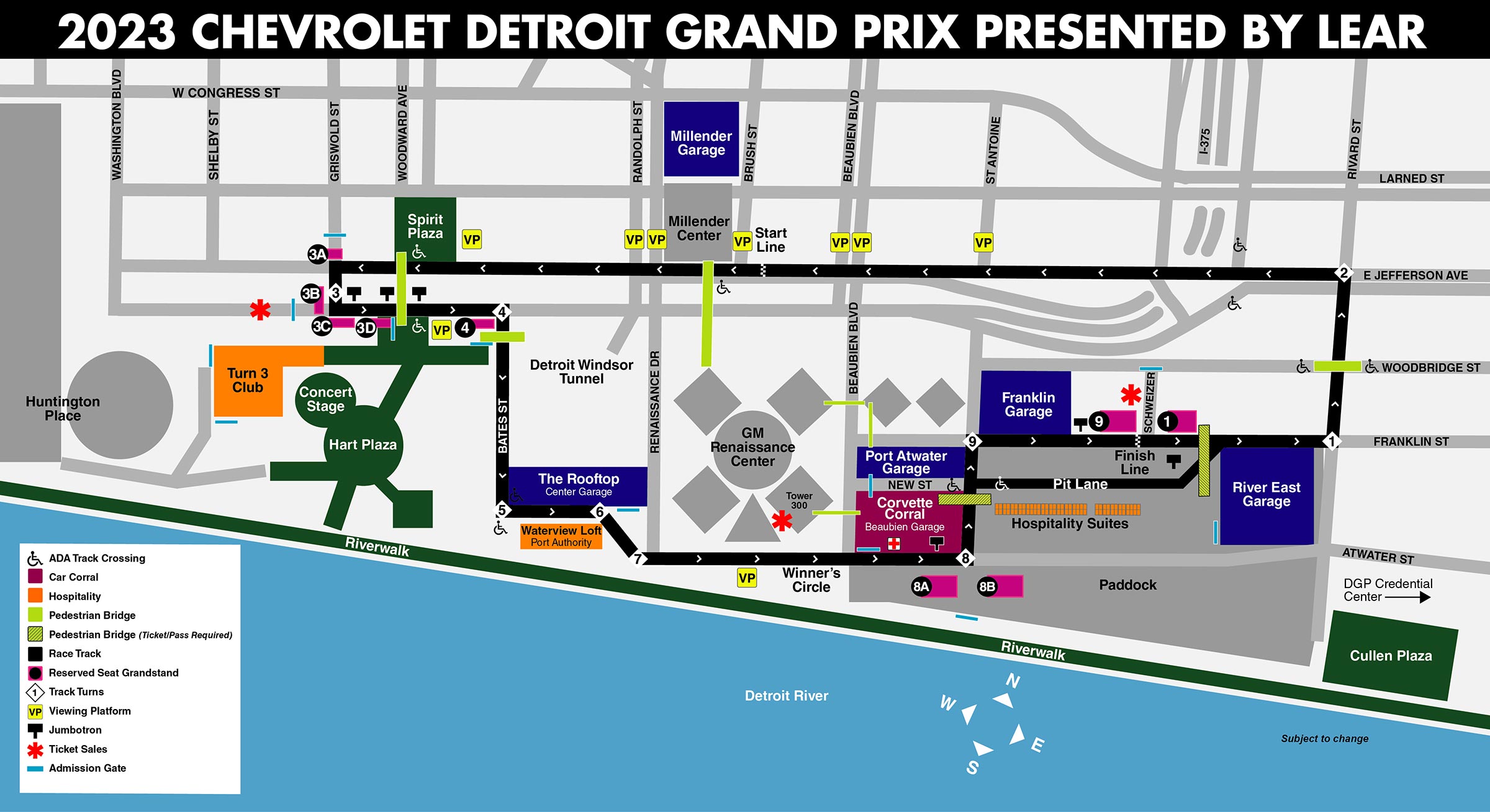 Grand Prix Track Map ~ Photo: Detroit Grand Prix