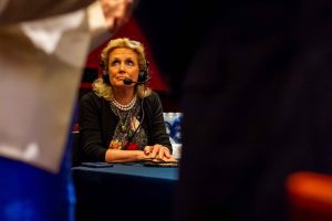 U.S. Rep. Debbie Dingell sits at the launch of "Focus with Paul W. Smith" on June 20, 2023.