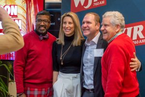 Dec. 21, 2023 ~ Notable Metro Detroit figures chat during the 2023 'JR Morning Holiday Celebration. Photo: Andrew Mullin ~ 760 WJR