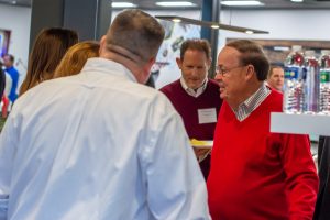 Dec. 21, 2023 ~ Notable Metro Detroit figures chat during the 2023 'JR Morning Holiday Celebration. Photo: Andrew Mullin ~ 760 WJR