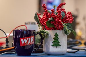 Dec. 21, 2023 ~ Notable Metro Detroit figures chat during the 2023 'JR Morning Holiday Celebration. Photo: Andrew Mullin ~ 760 WJR