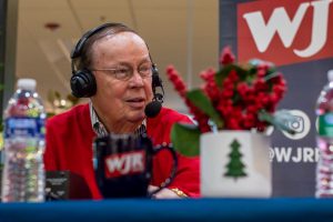 Dec. 21, 2023 ~ Notable Metro Detroit figures chat during the 2023 'JR Morning Holiday Celebration. Photo: Andrew Mullin ~ 760 WJR