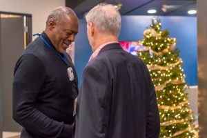Dec. 21, 2023 ~ Notable Metro Detroit figures chat during the 2023 'JR Morning Holiday Celebration. Photo: Andrew Mullin ~ 760 WJR