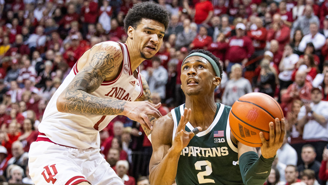 Spartans End Regular Season with 65-64 Loss to Hoosiers