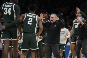 March 21, 2024 ~ Michigan State Spartans Head Coach Tom Izzo reacts against the Mississippi State Bulldogs in the first round of the 2024 NCAA Tournament at the Spectrum Center. Photo: Bob Donnan ~ USA TODAY Sports