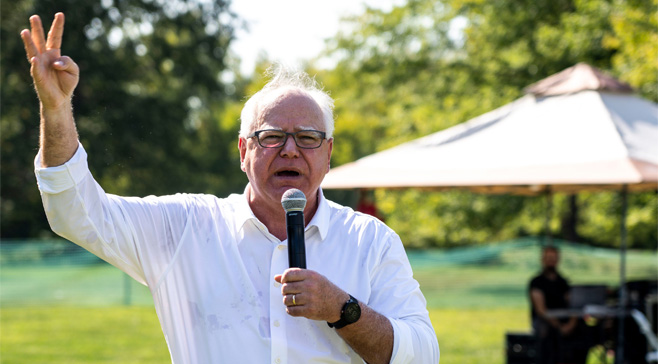 Harris Picks Minnesota Gov. Tim Walz as Her VP