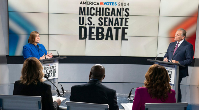 Slotkin, Rogers Spar in Final Senate Debate