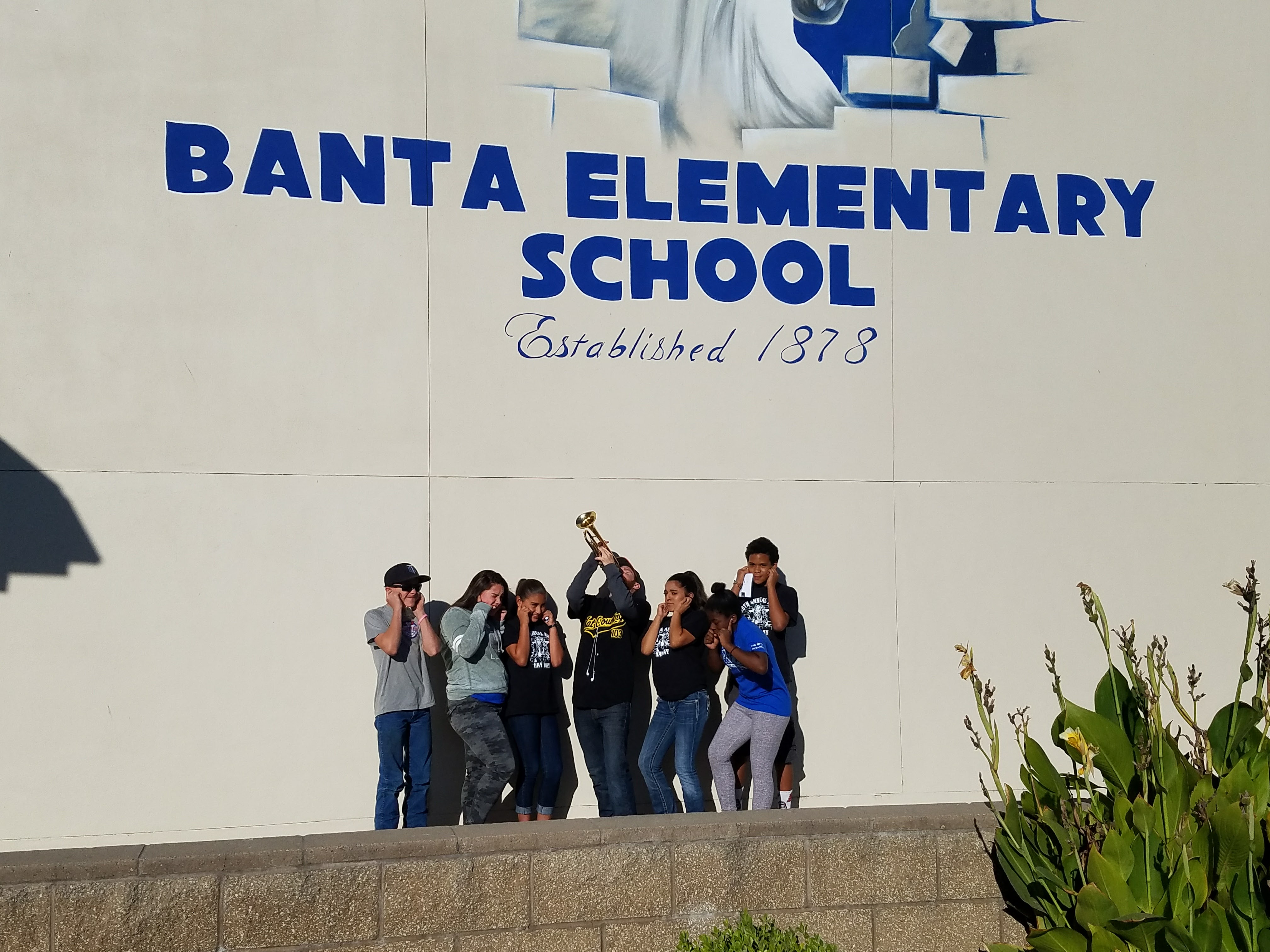Pledge of Allegiance at Banta Elementary!