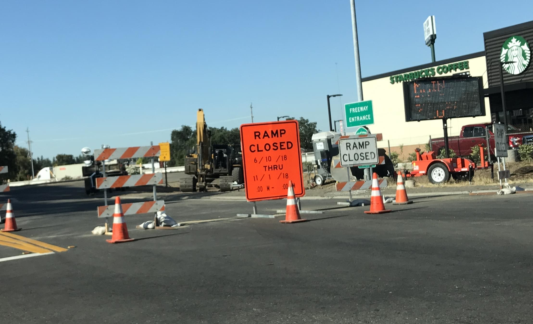 Ripon On Ramp To Northbound 99 Closed Until NOVEMBER!!!