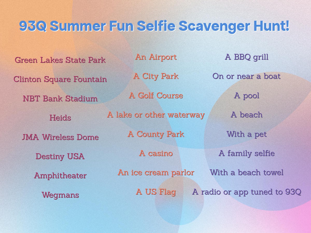 93Q Summer Fun Selfie Scavenger Hunt!