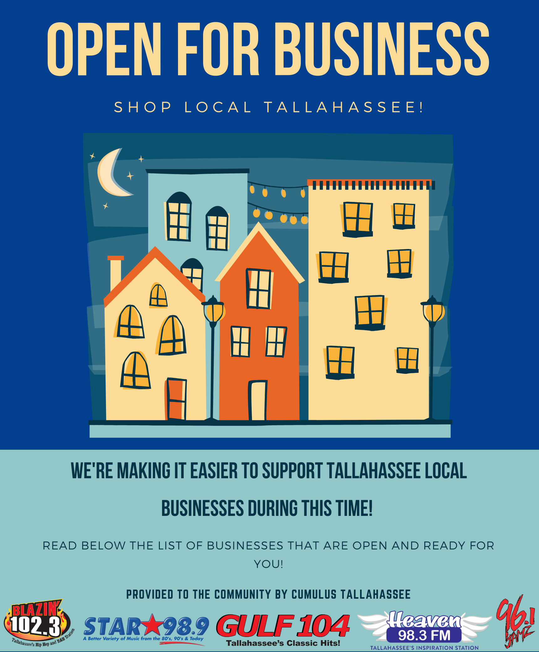 Businesses OPEN in Tallahassee!