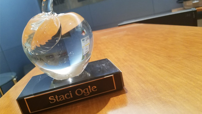Staci Ogle – January’s Crystal Apple Recipient