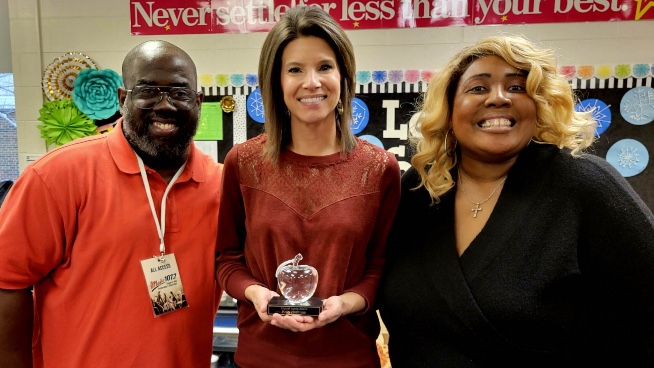 Wanamaker Elementary School Teacher Wrap Up Our Crystal Apple Award For 2022