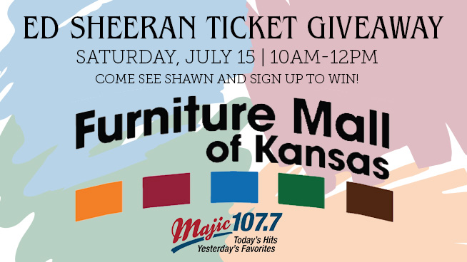 Win Ed Sheeran tickets at the Furniture Mall of Kansas