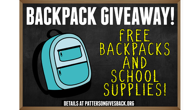 Free Backpacks and School Supplies from Patterson Legal Group