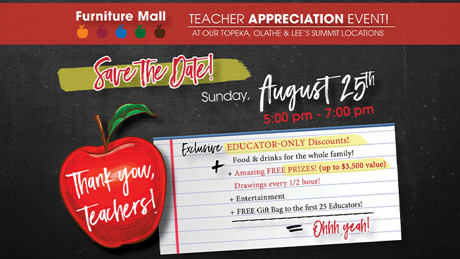 Furniture Mall of Kansas Hosts Teacher Appreciation Night at West Ridge Mall