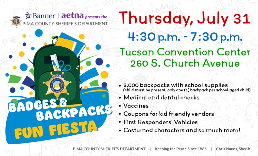Pima County Sheriff’s Department’s Badges and Backpacks!