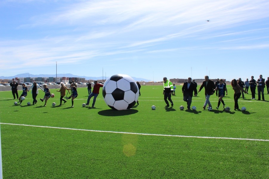 BernCo celebrates artificial turf fields at Mesa Del Sol sports complex