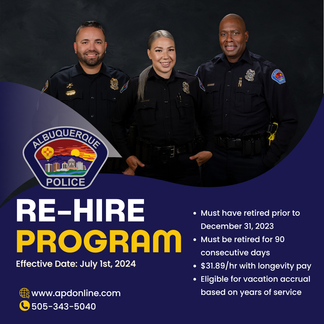APD launching rehire program for retired officers