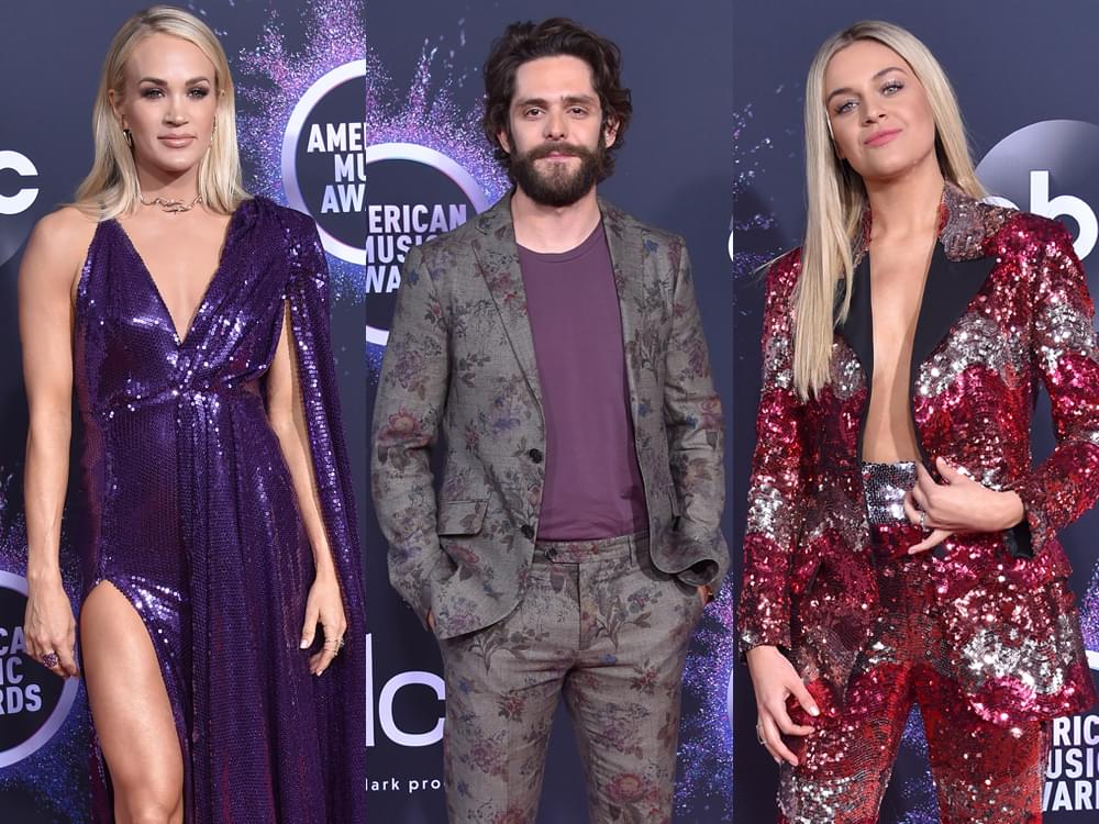 American Music Awards Red Carpet Photo Gallery With Carrie Underwood, Thomas Rhett, Kelsea Ballerini, Dan + Shay, Shania Twain & More