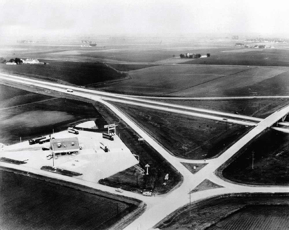 1964 aerial photo of Iowa 80 Truckstop