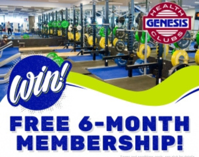 Register to Win a FREE 6- Month Membership with Genesis Health Club!