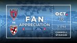 October 18 – Indy Eleven Fan Appreciation Night