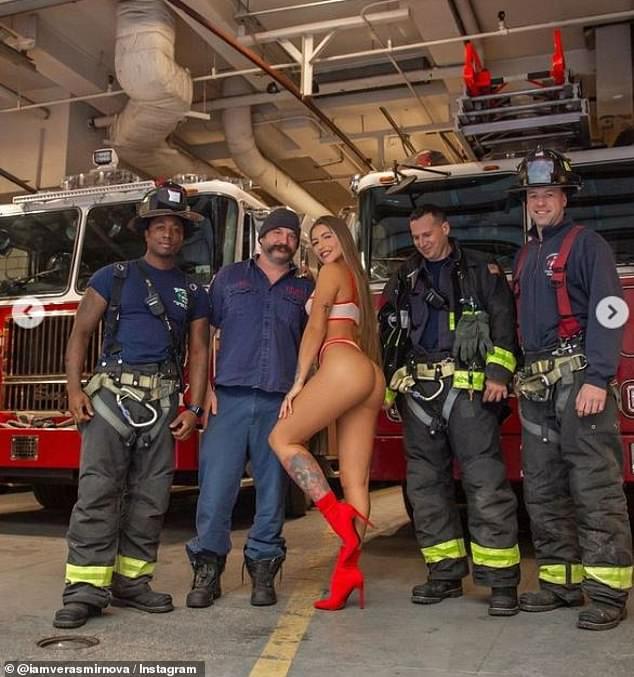 Investigation launched after NYC firefighters pose with bikini model…