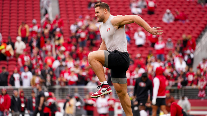 John Lynch discusses Nick Bosa’s contract holdout as DE remains absent at practice