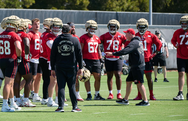 49ers Camp Notes: Purdy finds the end zone twice, backup tackle flashes strength, Jalen Hurd retires