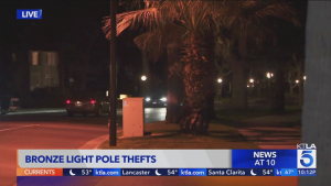 CA Thieves Stealing 1920s-Era Bronze Street Light Poles