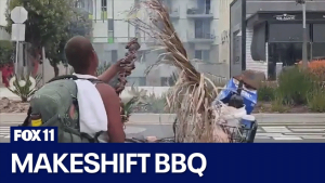 Man Arrested After Grilling Meat on a Sword Over Fire in Shopping Cart