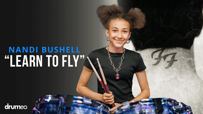 Nandi Bushell Plays ‘Learn to Fly’ with Drumsticks from Taylor Hawkins