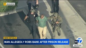 Man Robbed Bank 1 Day After Release from Prison