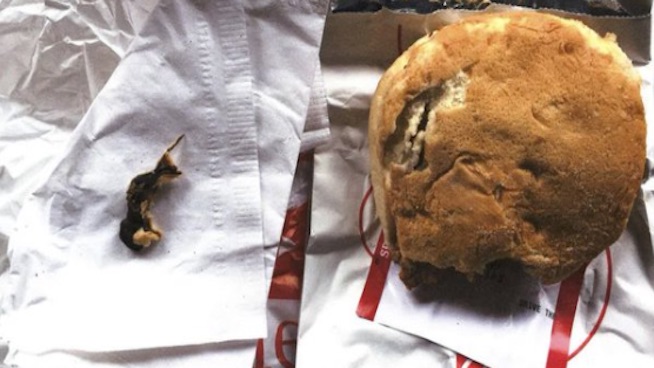 Woman finds a mouse in her chicken sandwich