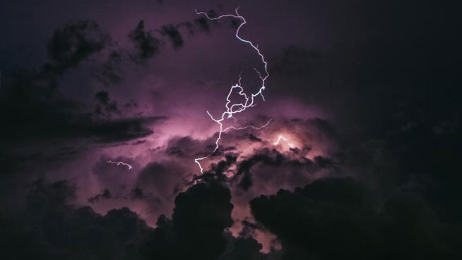 Storm lights up San Francisco skies