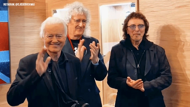 Jimmy Page, Brian May, Tony Iommi Hang Out At Gibson Garage