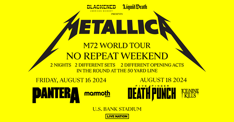AUG 18: Metallica: M72 World Tour with Five Finger Death Punch & Ice Nine Kills