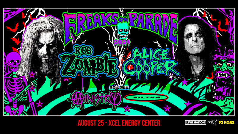 AUG 25: 93X presents Rob Zombie and Alice Cooper with Ministry and Filter