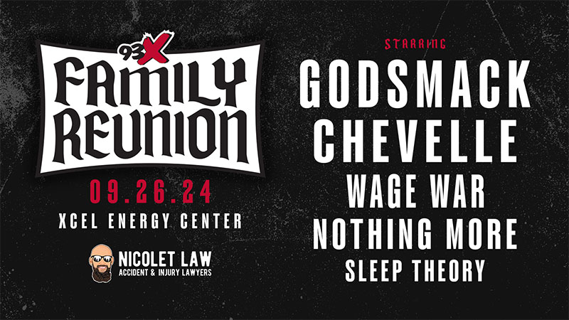 SEP 26: 93X Family Reunion starring Godsmack, Chevelle, Wage War, Nothing More & Sleep Theory