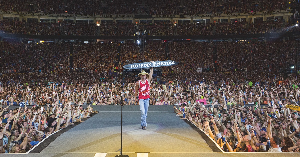 Kenny Chesney Scouting SoFi During the Super Bowl for his July Here And Now Show