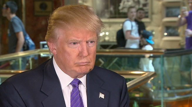 Donald Trump speaks to CNN's Dana Bash on Wednesday, July 29, 2015. In an interview the Republican presidential candidate claimed that the attorney, Elizabeth Beck, had wanted to pump breast milk in other people's presence. Trump alleged that Beck was now retaliating against him because she was unhappy about having lost that legal battle, and that she had fabricated a story about Trump losing his cool and storming out of the deposition room.