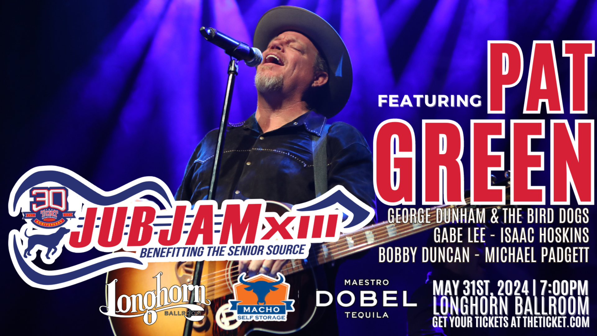 Get Tickets to See Pat Green at Macho Self Storage Jub Jam XIII at Longhorn Ballroom