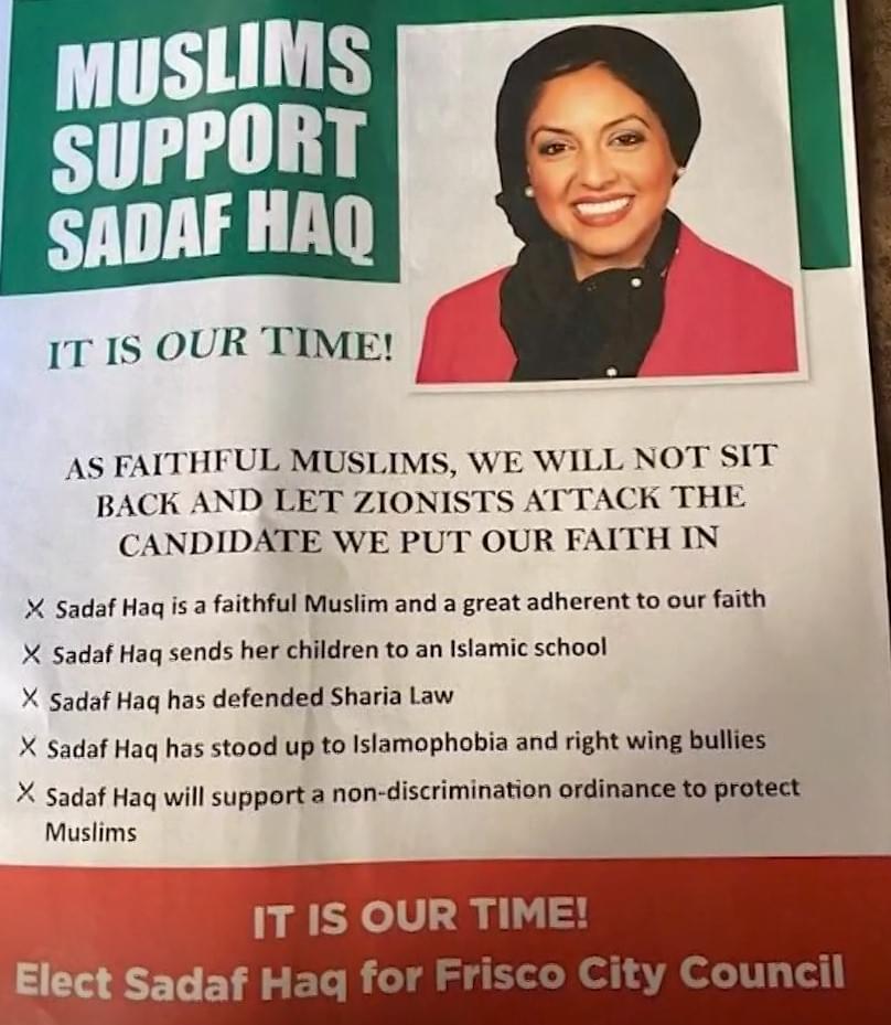 Muslim Mailer Falsely Portraying Frisco City Council Candidates’ Faith