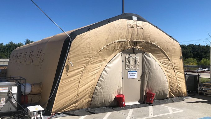Decatur Hospital reaches 105% capacity, Tents set up outside