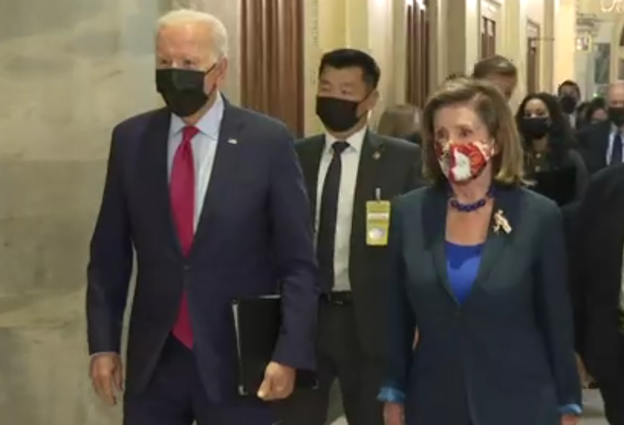 Biden at Capitol as Democrats Scale Back $3.5-trillion Plan