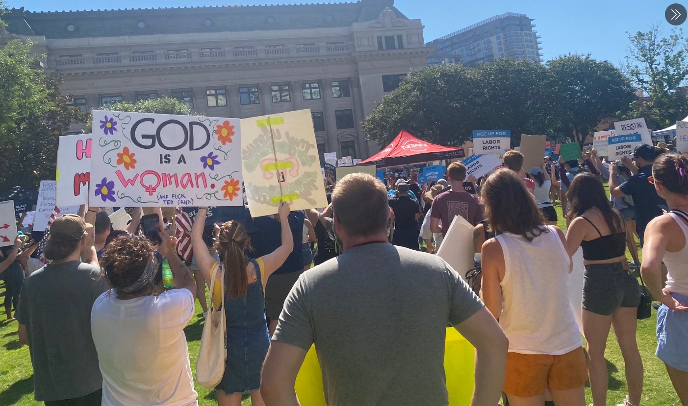 Pro-Choice & Anti-Abortion Supporters Rally in DFW